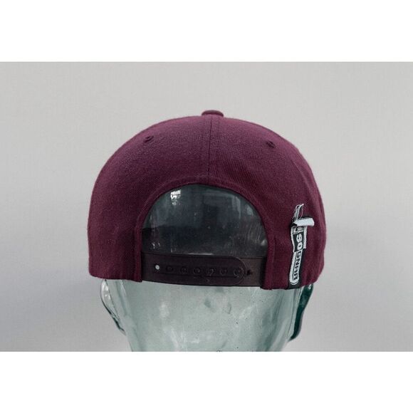 So Gnar Flat Brim Snapback Hat / Cap Maroon White - Picture 4 of 9